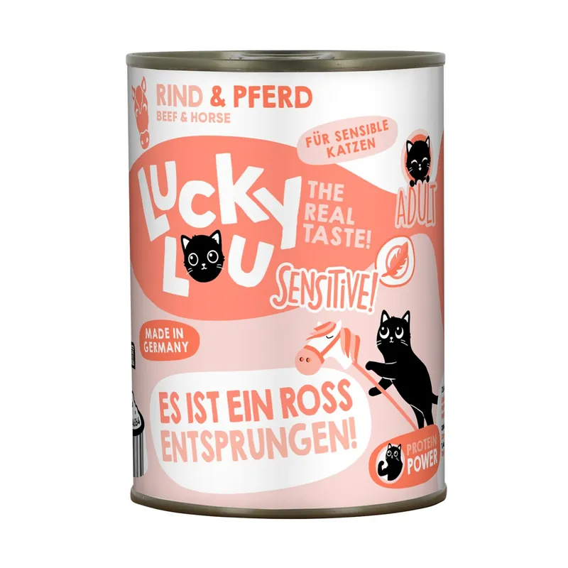Zertifiziert Lucky Lou Life Stage Sensitiv Rind und Pferd 400 g
